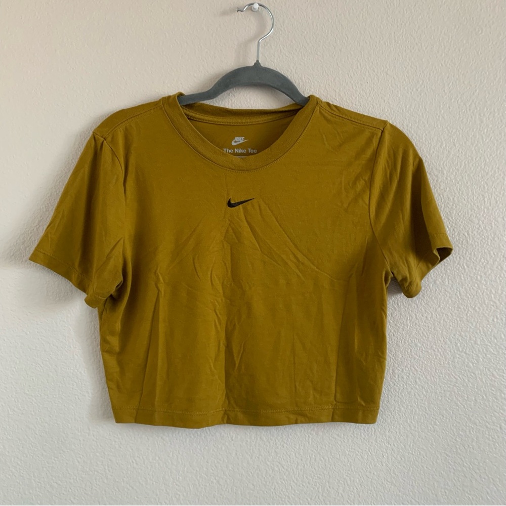 Nike Gold Fitted Crop T-Shirt